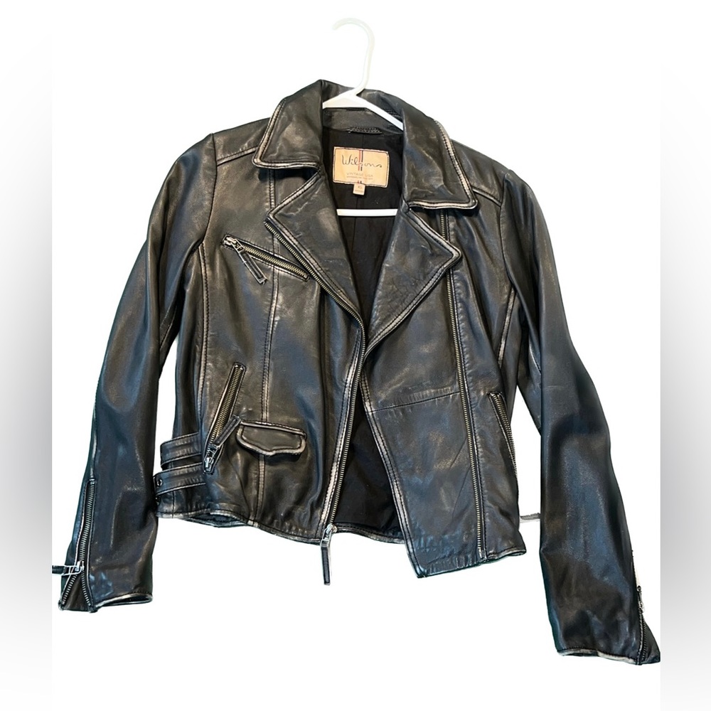 leather jacket vintage look wilson's leather size xs